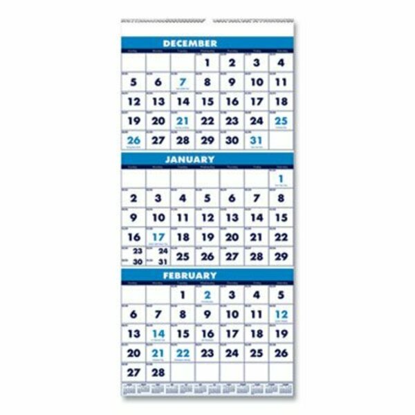 House Of Doolittle Doolittle, RECYCLED THREE-MONTH FORMAT WALL CALENDAR, 8 X 17, 14-MONTH DEC-JAN 2020-2022 3646